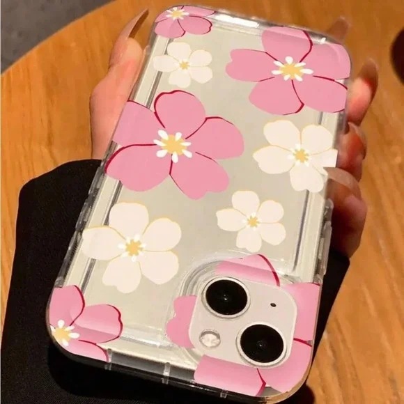 ⚠️Clearance iPhone 14/Pro/Pro Max Clear Floral Pink Phone Case - Picture 3 of 3